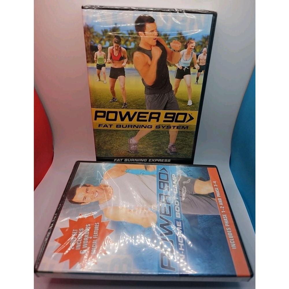 Power 90 In-Home Boot Camp Phase 1-4 & Fat Burning Express Two DVD's New Sealed